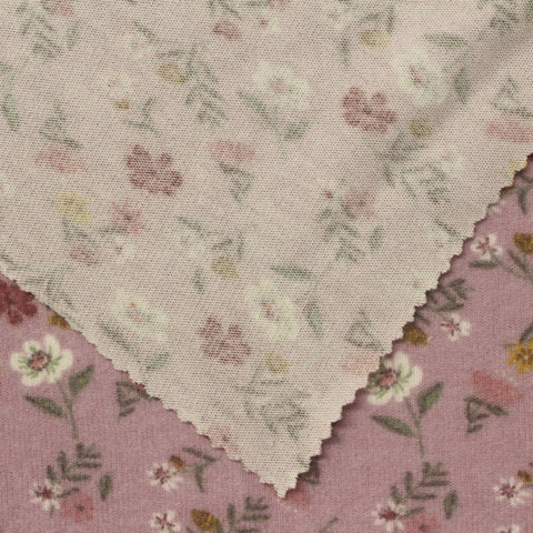 White Scattered-Flower Chunky Knit, Poly-Viscose