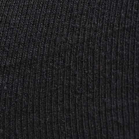 Brushed Nylon Stretch Chunky Knit Fabric, 220 gsm, 155 cm — Black