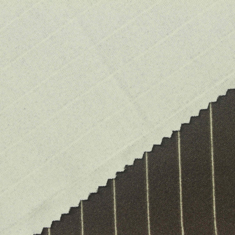 Off-White Vertical-Stripe Linen-Look, Polyester