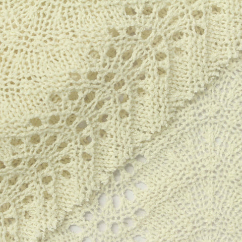 Cream Openwork Knit, Cotton-Poly