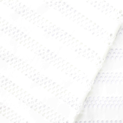 White Horizontal-Stripe Jacquard, Polyester, 120 gsm