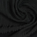 Polyester Stretch Rib Knit Fabric, 287 gsm, 150 cm — Black — photo 1