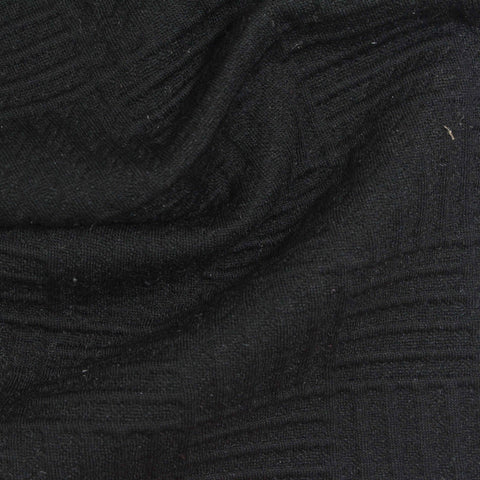 Black Tone-on-Tone Jacquard, Poly-Cotton, 330 gsm