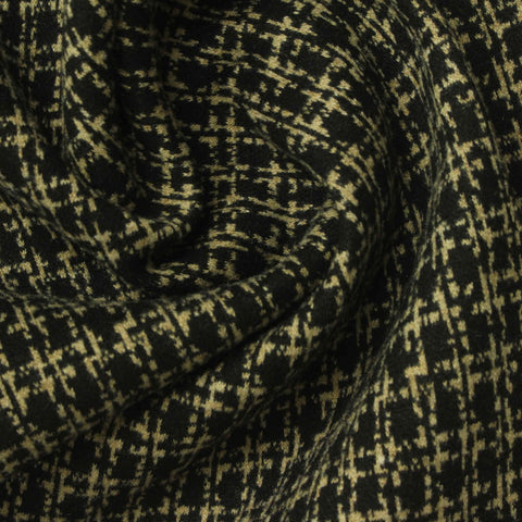Black Check Interlock Knit, Poly-Viscose, 352 gsm