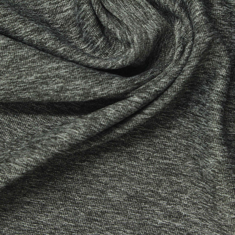 Light Grey Heathered-Marl Jersey Knit, Polyester, 200 gsm, 160 cm