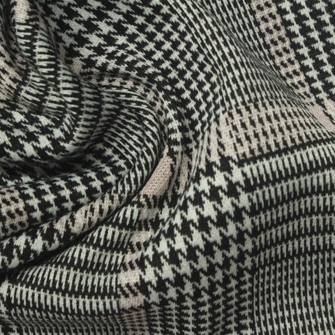Black Plaid Jacquard, Poly-Viscose, 320 gsm