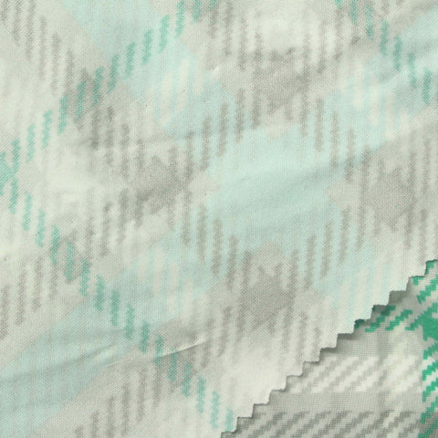 Light Green Plaid Milk Silk Knit, Polyester