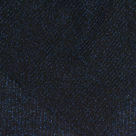 Dark Blue Marl Rib Knit, Viscose-Metallic