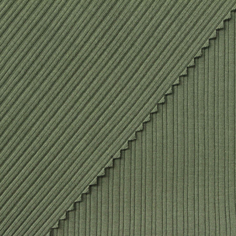 Viscose Stretch Rib Knit Fabric, 310 gsm, 125 cm — Green