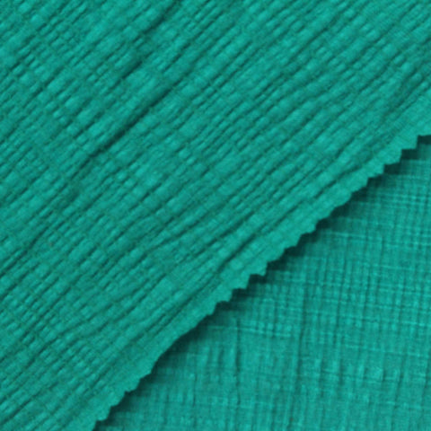 Slub Polyester Viscose Stretch Crepe Fabric, 200 gsm — Green