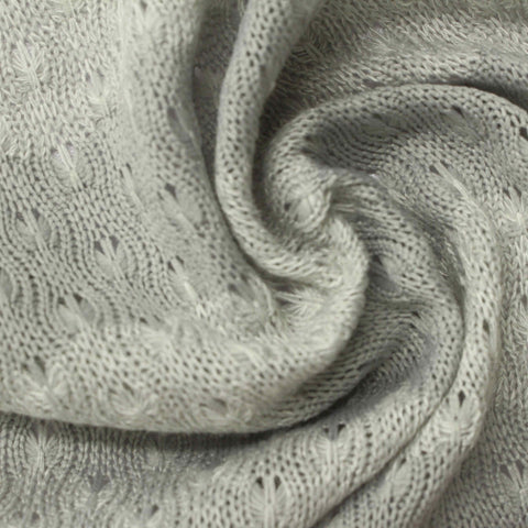 Jacquard Polyester Viscose Chunky Knit Fabric, 165 gsm, 165 cm — Grey