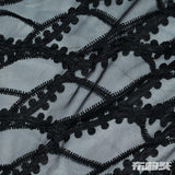 Black Wavy-Line Satin, Polyester — photo 1