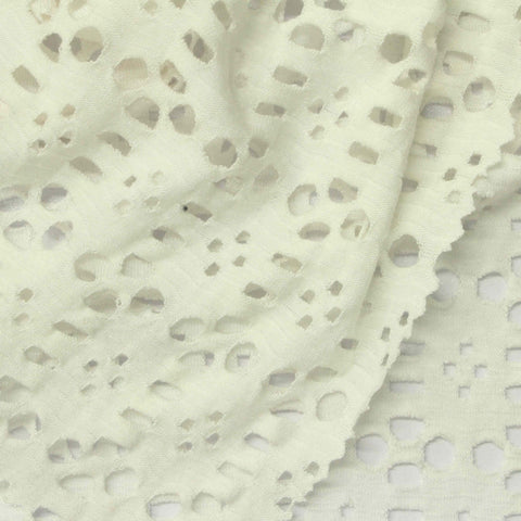 Jacquard Viscose Stretch Knit Fabric, 195 gsm — White