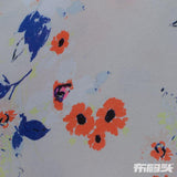 Orange Flowers Linen-Look, Polyester — photo 1
