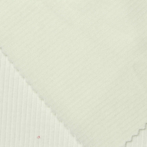 Polyester Viscose Stretch Rib Knit Fabric, 285 gsm, 159 cm — Beige