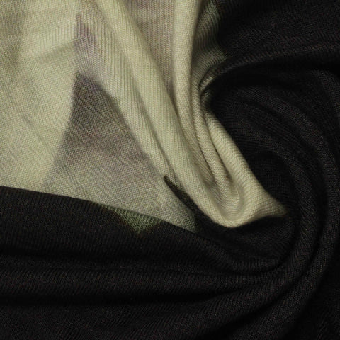 Dark Grey Abstract Jersey Knit, Viscose