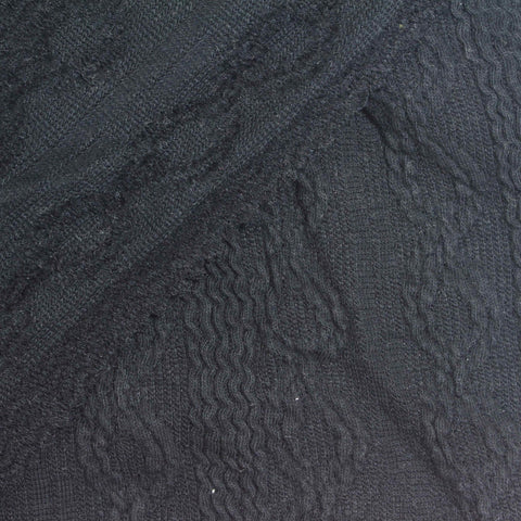 Jacquard Cotton Polyester Stretch Jersey Knit Fabric, 195 gsm, 155 cm — Navy