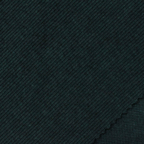Dark Teal Marl Rib Knit, Poly-Cotton