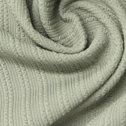 Light Green Tone-on-Tone Rib Knit, Polyester, 305 gsm