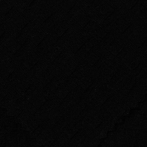 Jacquard Viscose Polyester Blend Stretch Chunky Knit Fabric, 260 gsm, 140 cm — Black