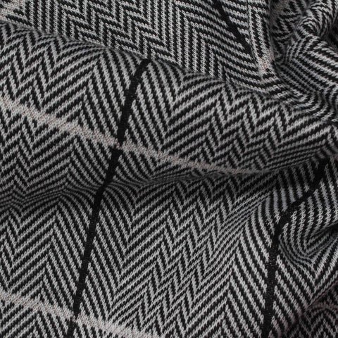 Black Houndstooth Jacquard, Polyester, 270 gsm, 162 cm