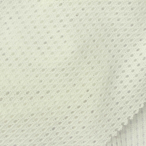 White Eyelet Rib Knit, Polyester