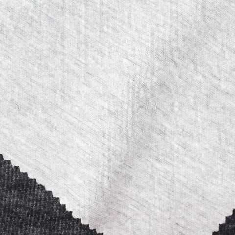 Dark Grey Heathered-Marl Interlock Knit, Poly-Viscose, 245 gsm