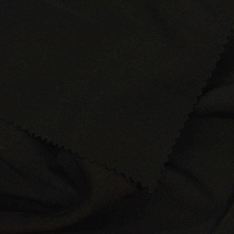 Polyester Viscose Stretch Woven Fabric, 188 gsm — Black