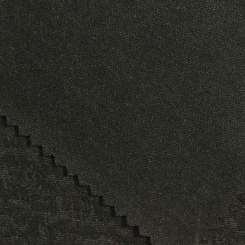 Dark Grey Textured Interlock Knit, Viscose-Nylon