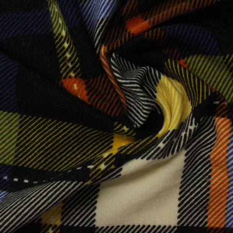 Yellow Bold-Plaid Knit, Polyester