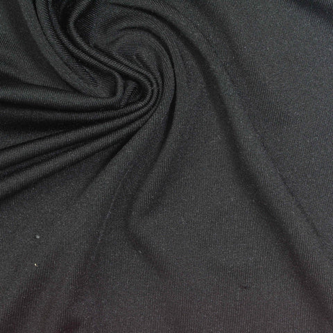 Polyester Stretch Milk Silk Knit Fabric, 220 gsm, 160 cm — Black