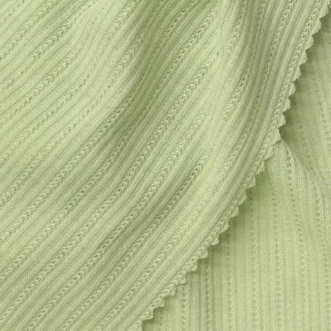 Light Green Ribbed Rib Knit, Poly-Viscose