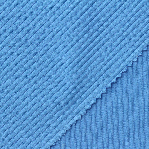 Rib Knit Fabric, 240 gsm, 110 cm — Blue