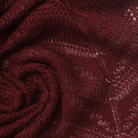 Red Openwork Pointelle Knit, Polyester, 230 gsm