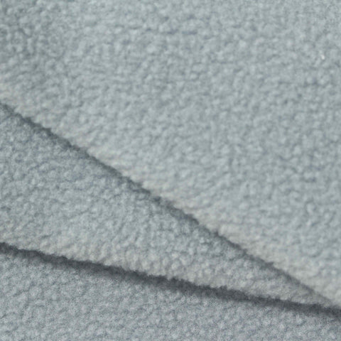 100% Polyester Sherpa Fleece Fabric, 220 gsm, 165 cm — Grey