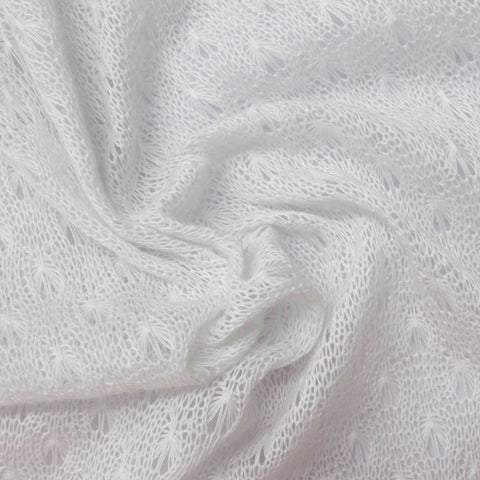 Jacquard Knit Fabric, 100 gsm, 180 cm — White
