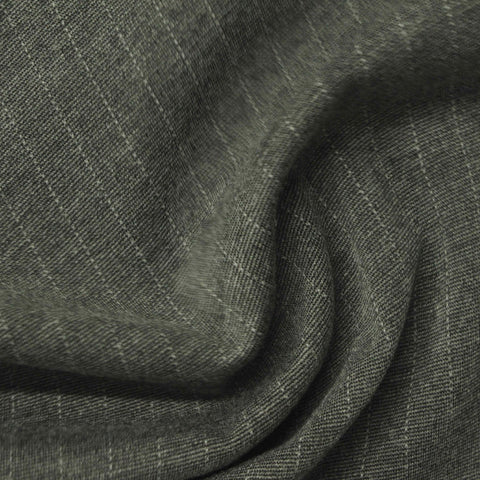 Light Grey Vertical-Stripe Ponte Knit, Poly-Viscose, 360 gsm