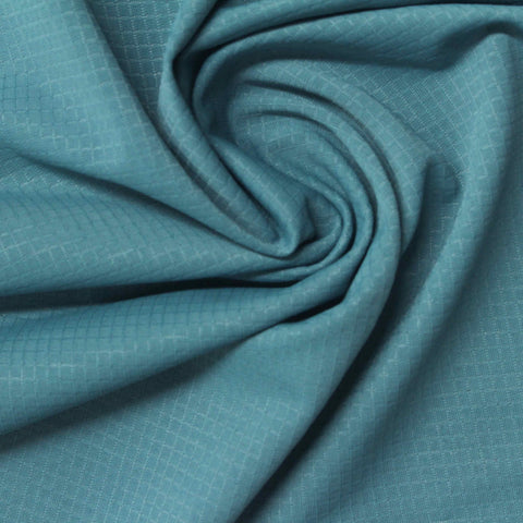 Teal Grid Waffle Knit, Polyester