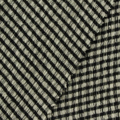 Black Houndstooth Warp Knit, Polyester