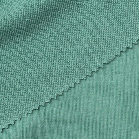 Cotton Polyester French Terry Fabric, 250 gsm, 186 cm — Green