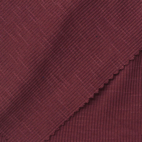 Burgundy Heather Rib Knit, Cotton-Modal