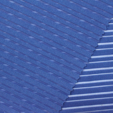 Blue Horizontal-Stripe Jacquard, Polyester, 180 gsm