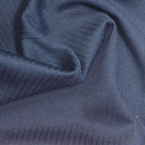 Blue Marl Rib Knit, Polyester, 193 gsm