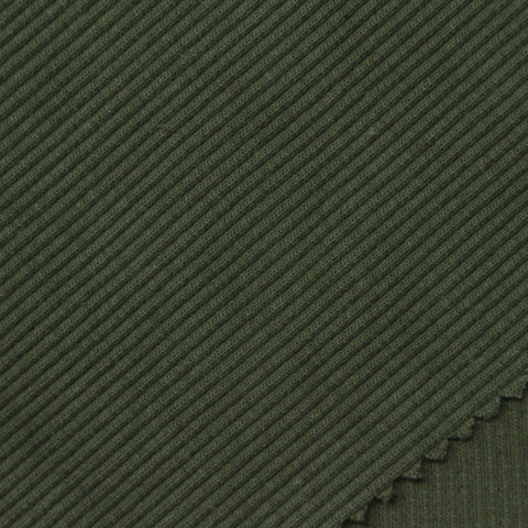 Cotton Polyester Stretch Rib Knit Fabric, 425 gsm, 125 cm — Green
