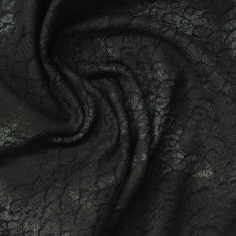 Dark Grey Geometric Sateen, Poly-Spandex