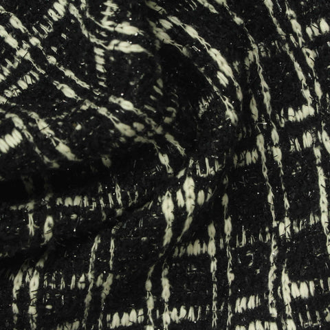 Black Check Bouclé, Poly-Cotton