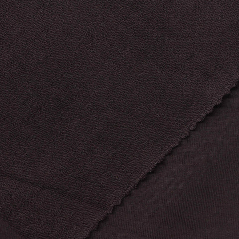Cotton Stretch French Terry Fabric, 210 gsm, 170 cm — Brown
