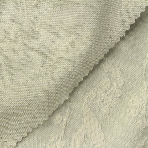 Light Green Floral Pointelle Knit, Cotton-Poly