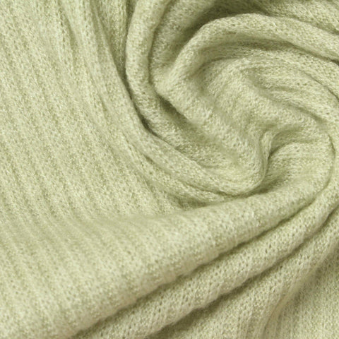 Viscose Polyester Blend Chunky Knit Fabric, 170 gsm — Green