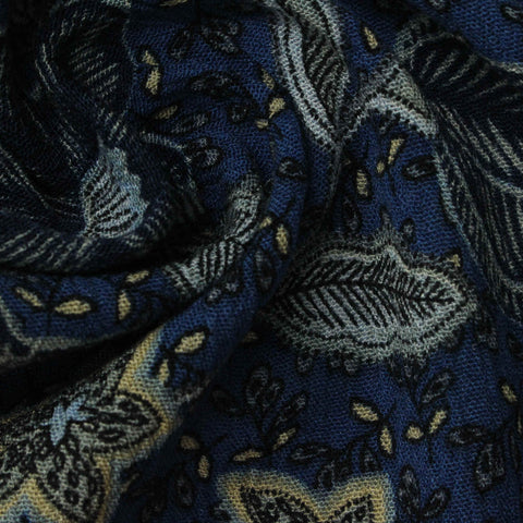 Light Blue Floral Crepe, Viscose